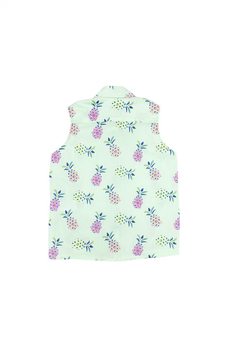 Kız Çocuk Mint Kısa Kollu Gömlek - 50269857009