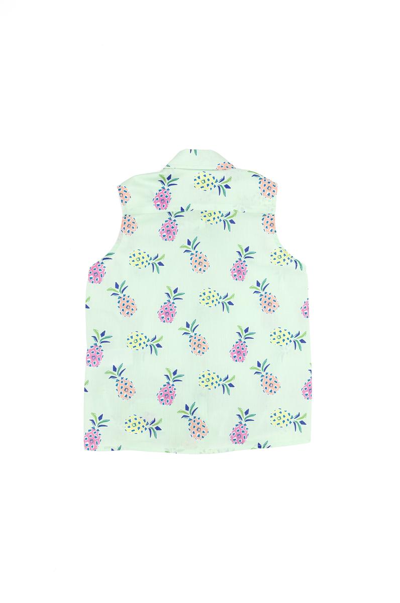 Kız Çocuk Mint Kısa Kollu Gömlek