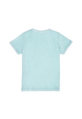 Çocuk Su Yeşili Bisiklet Yaka Tişört - 50263481111