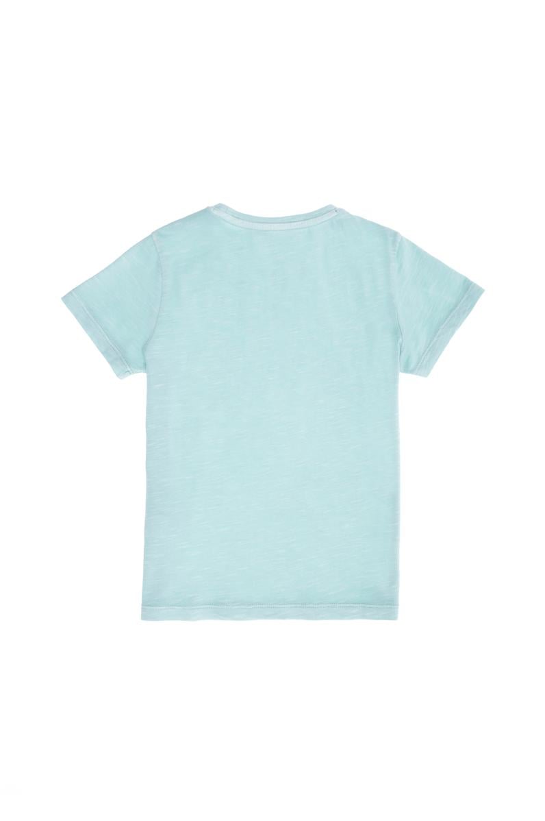 Çocuk Su Yeşili Bisiklet Yaka Tişört