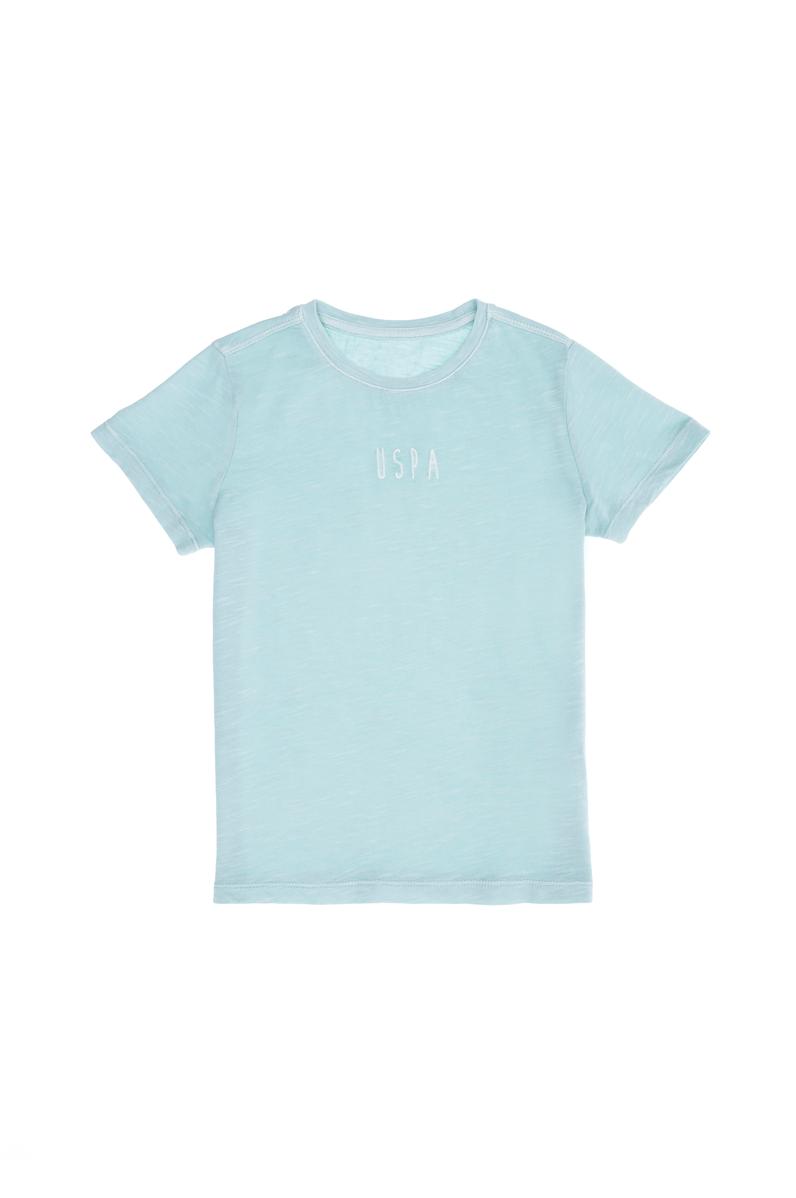 Çocuk Su Yeşili Bisiklet Yaka Tişört