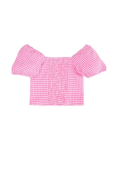 Kız Çocuk Pembe Kısa Kollu Gömlek