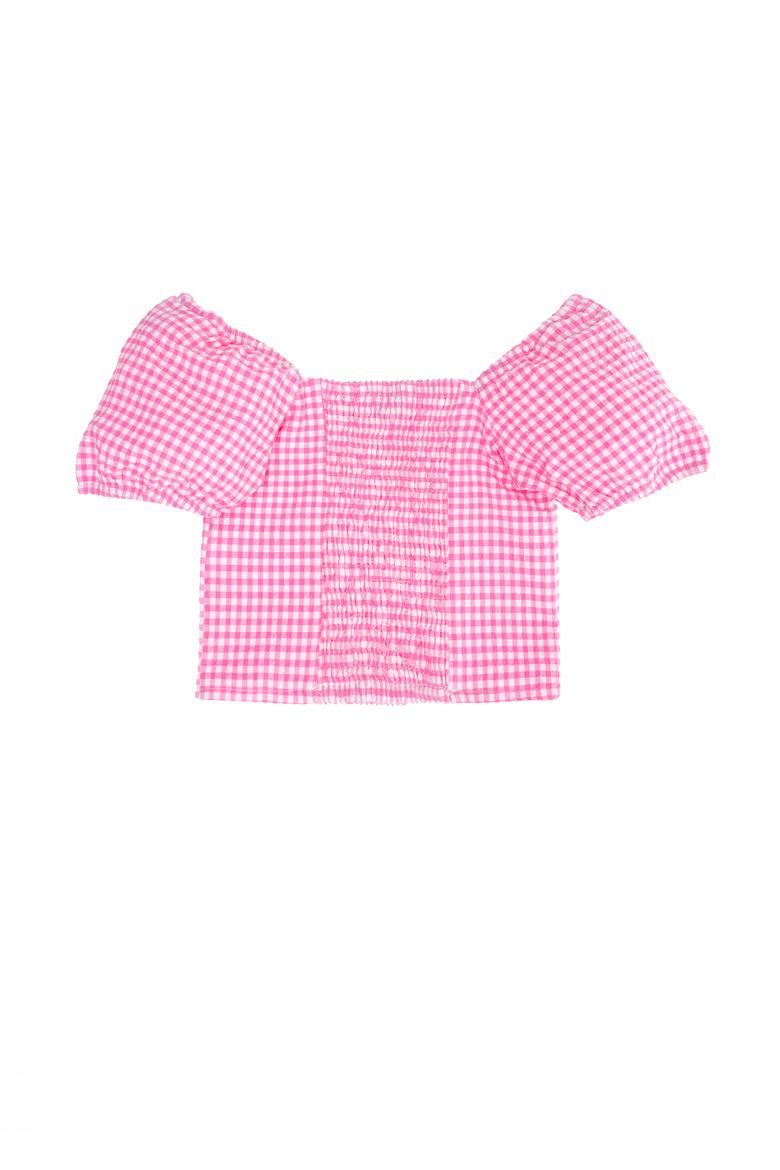 Kız Çocuk Pembe Kısa Kollu Gömlek - 50264230006