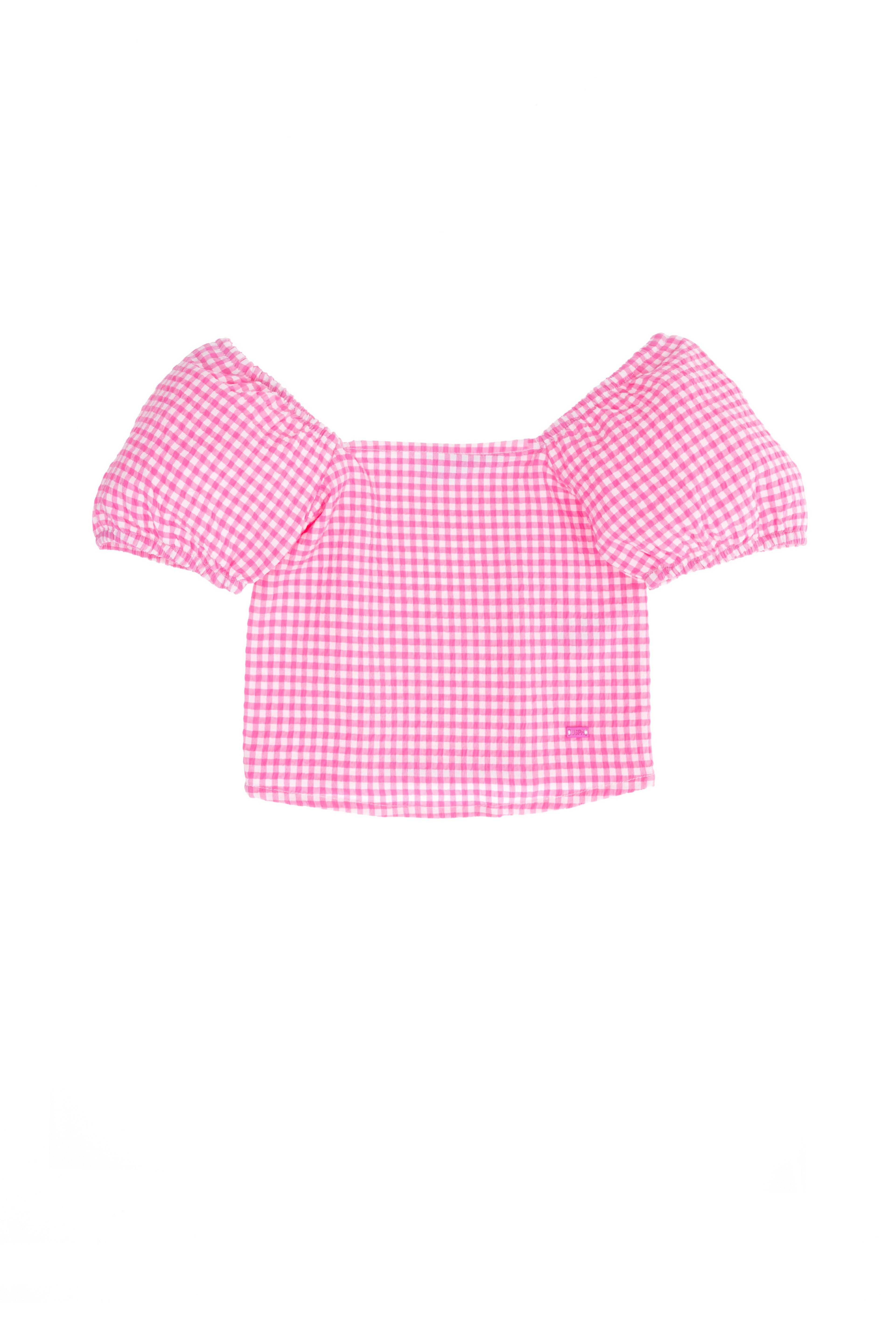 Kız Çocuk Pembe Kısa Kollu Gömlek - Image 1