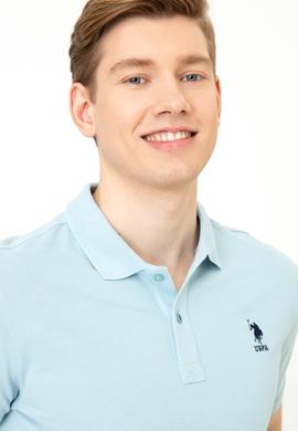 Erkek Açık İndigo Basic Tişört - 50222614131