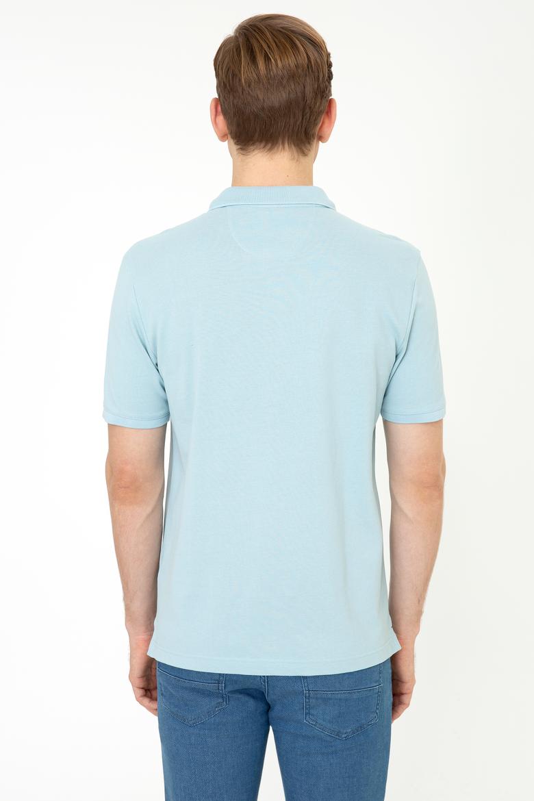 Erkek Açık İndigo Basic Tişört - 50222614131