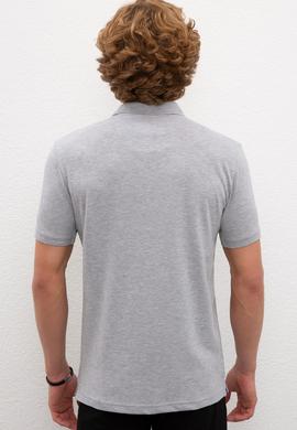 Erkek Gri Melanj Basic Tişört - 50222622124