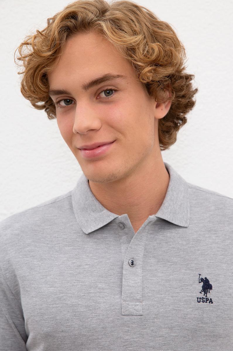 Erkek Gri Melanj Basic Tişört