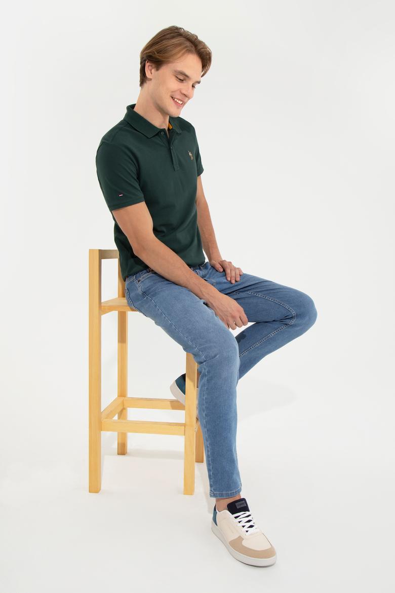 Erkek Koyu Yeşil Basic Tişört - 50224066049