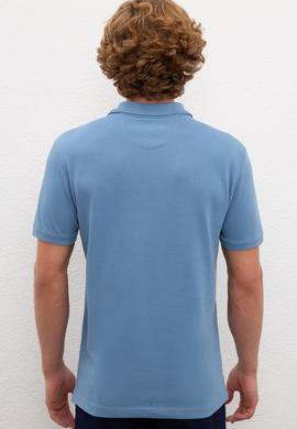 Erkek İndigo Basic Tişört - 50224609064