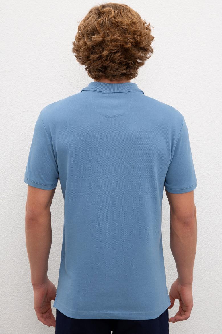 Erkek İndigo Basic Tişört - 50224609064