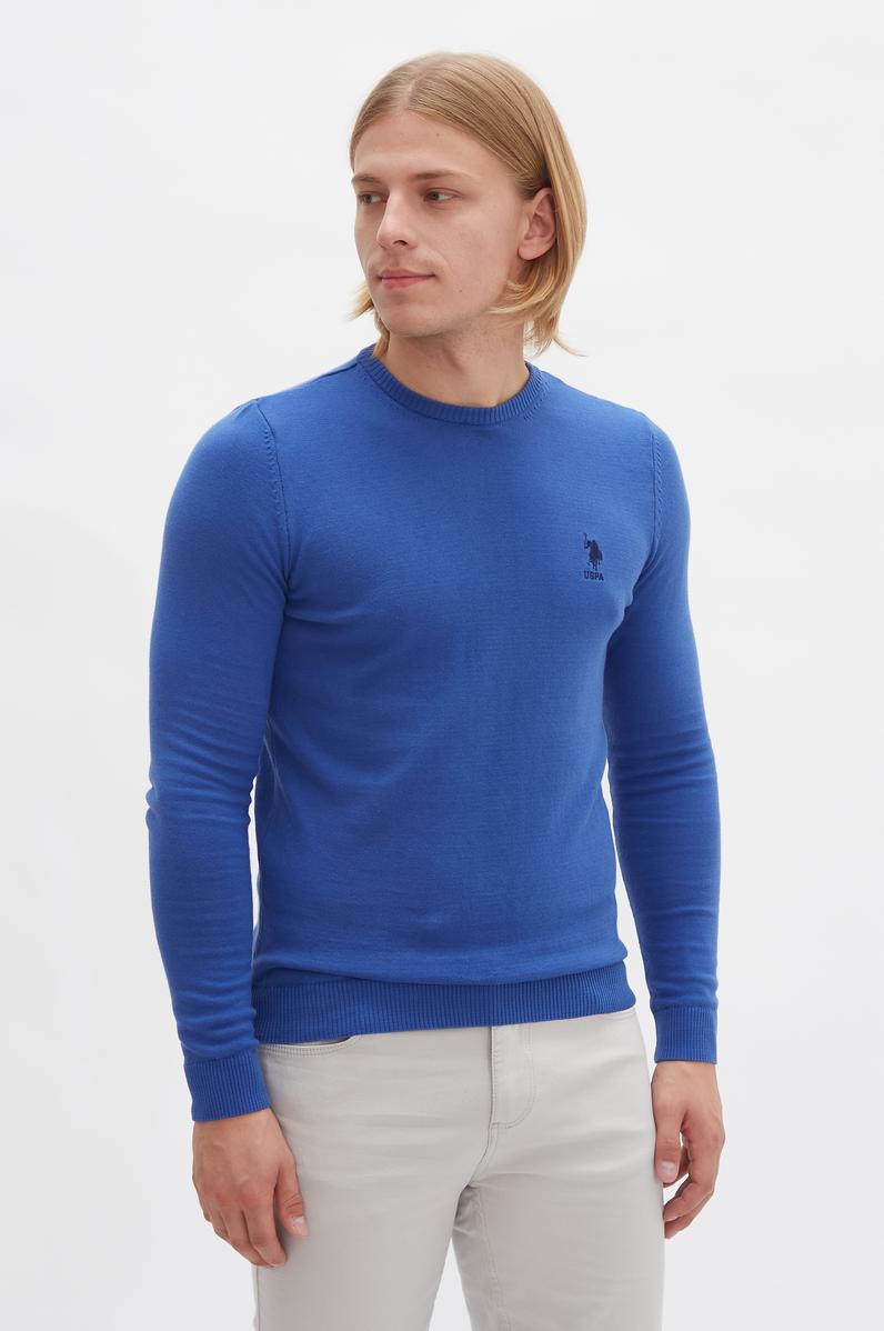 Erkek Koyu Mavi Basic Kazak