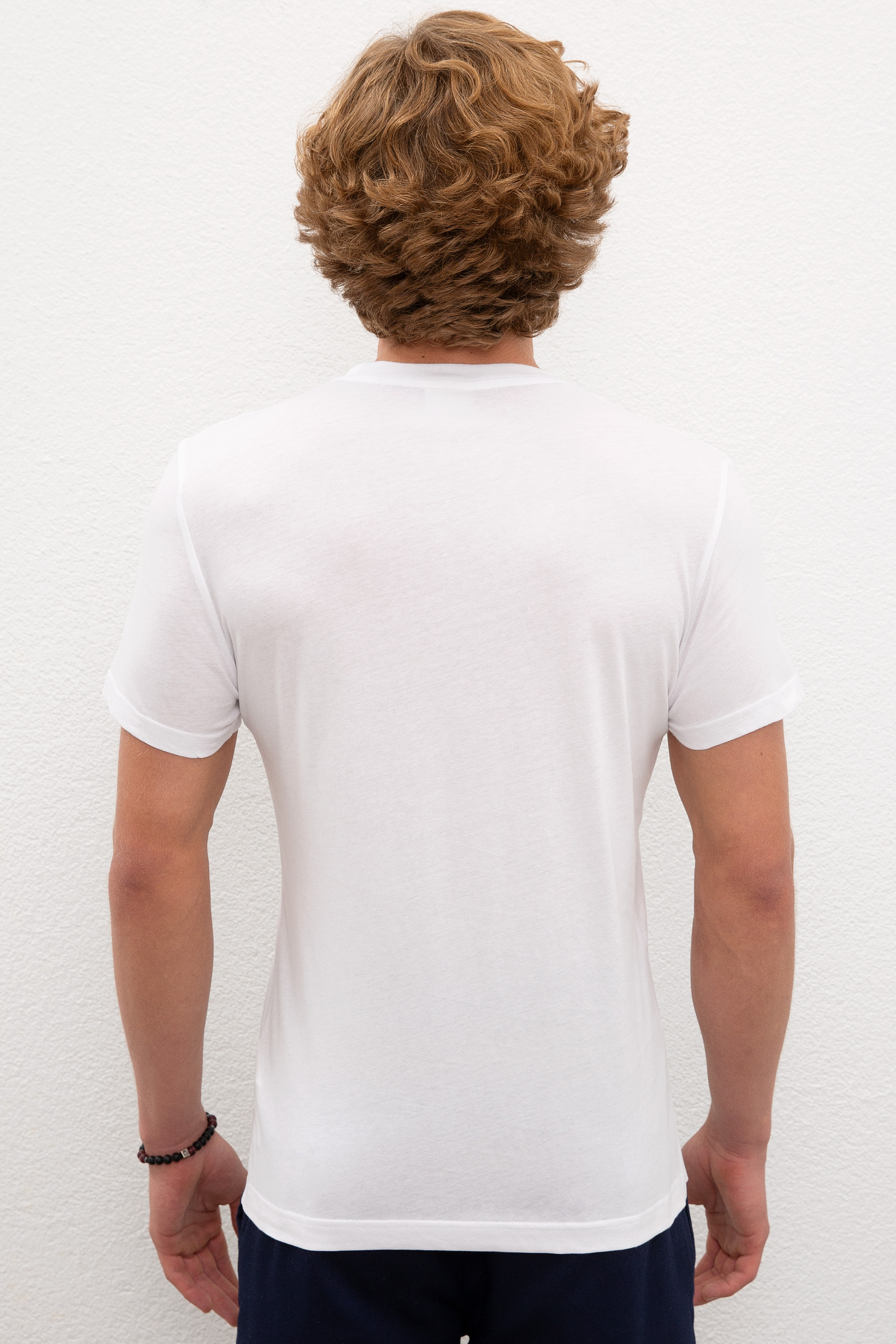 Erkek Beyaz T-Shirt - Image 3