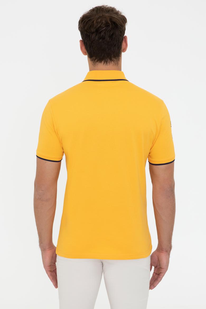 Erkek Sarı Polo Yaka Basic T-Shirt - 50231766005
