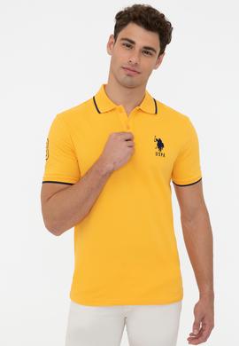 Erkek Sarı Polo Yaka Basic T-Shirt - 50231766005
