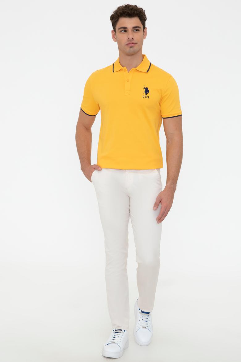 Erkek Sarı Polo Yaka Basic T-Shirt - 50231766005