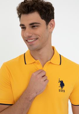Erkek Sarı Polo Yaka Basic T-Shirt - 50231766005