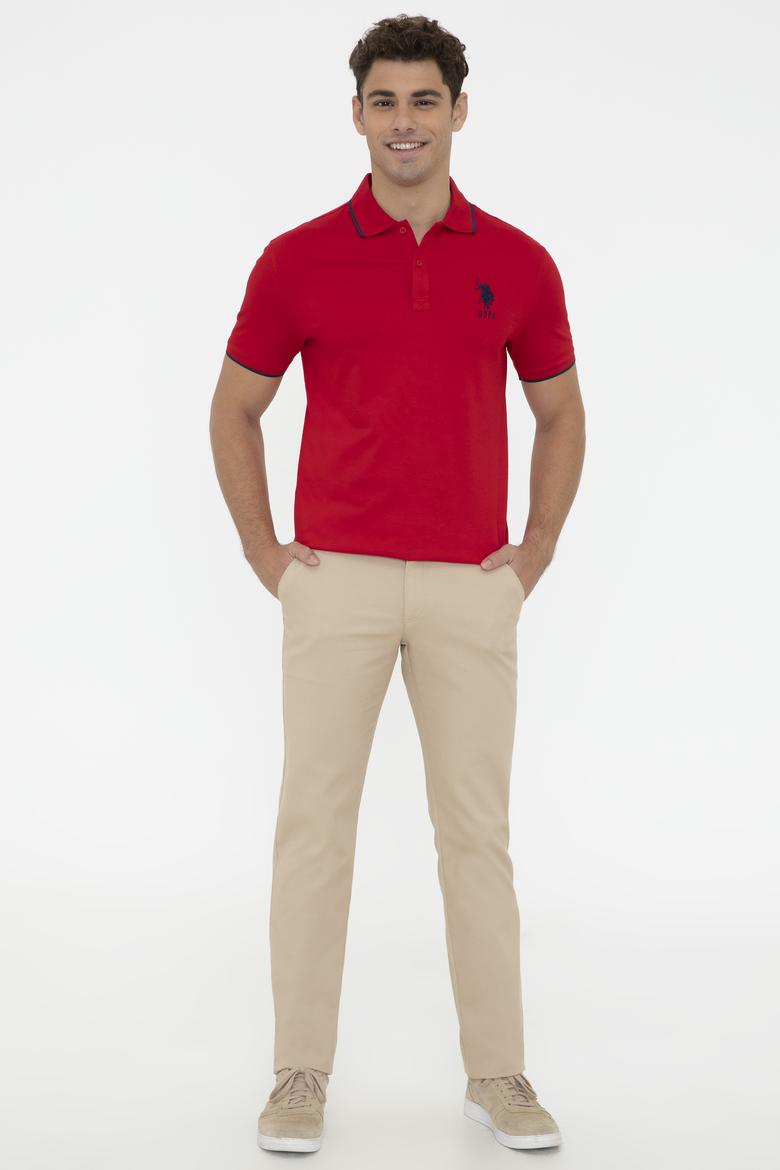Erkek Kırmızı Polo Yaka Basic T-Shirt - 50231766075