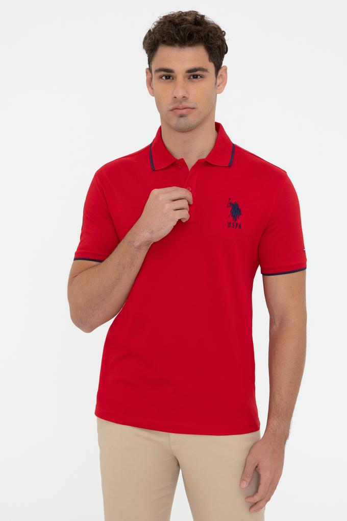 Erkek Kırmızı Polo Yaka Basic T-Shirt