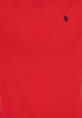 Erkek Kırmızı Bisiklet Yaka Basic T-Shirt - 50232306040