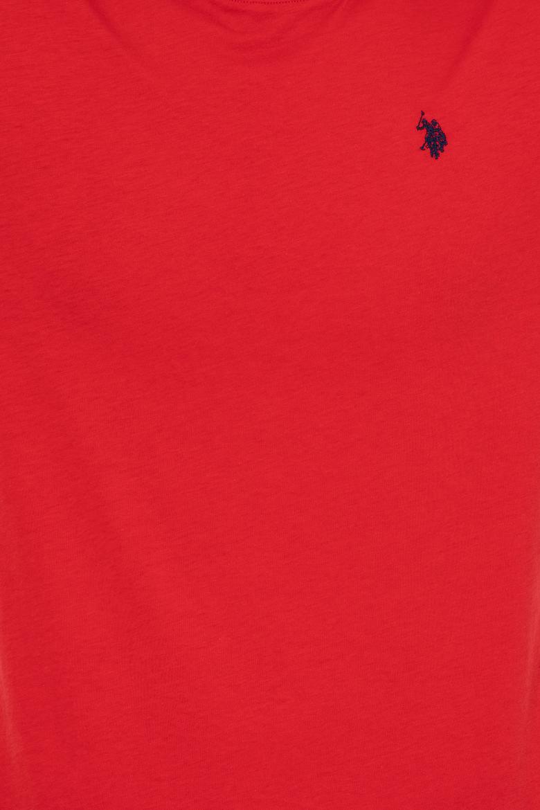 Erkek Kırmızı Bisiklet Yaka Basic T-Shirt - 50232306040