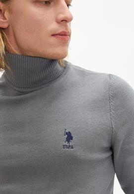 Erkek Açık Gri Basic Kazak - 50236961105