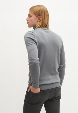 Erkek Açık Gri Basic Kazak - 50236961105