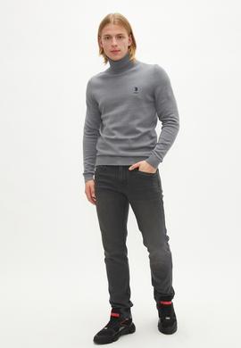 Erkek Açık Gri Basic Kazak - 50236961105