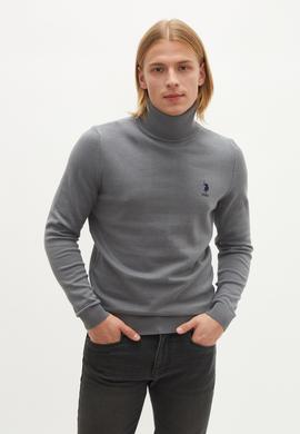 Erkek Açık Gri Basic Kazak - 50236961105