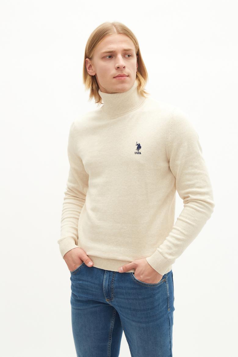 Erkek Krem Melanj Basic Kazak