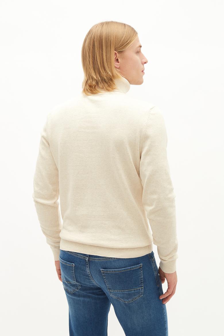 Erkek Krem Melanj Basic Kazak - 50236961126