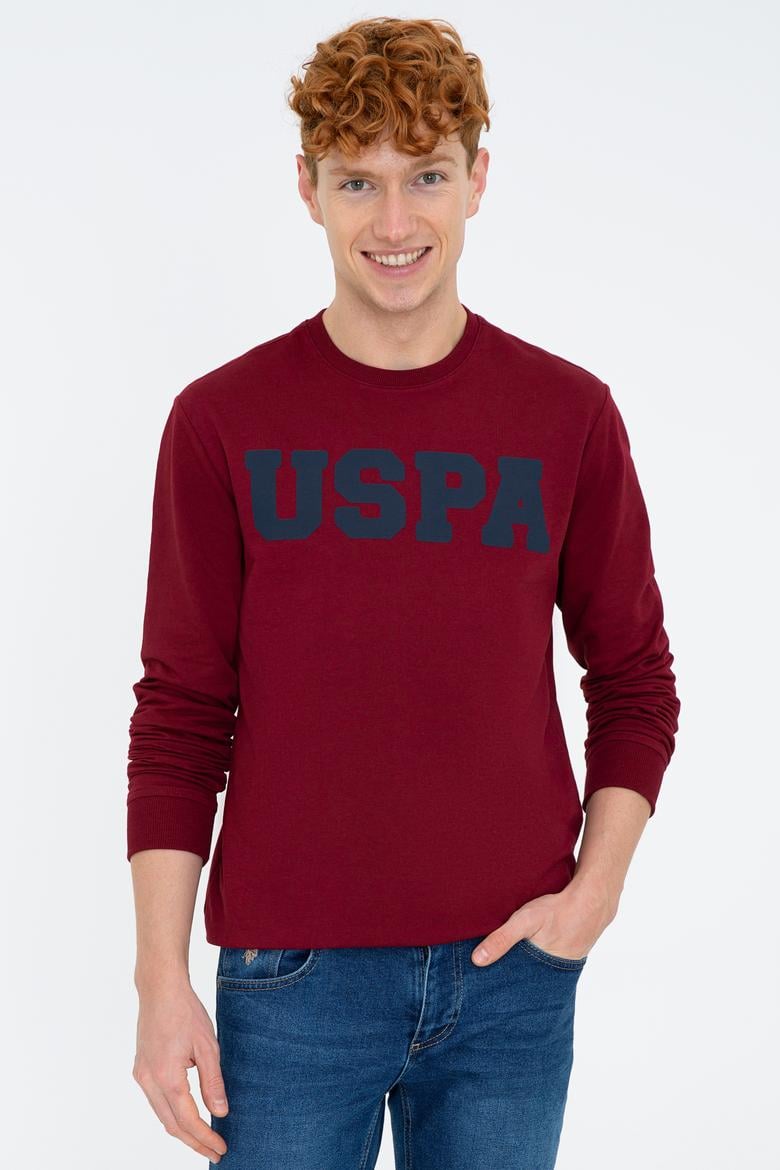 Erkek Bordo Basic Sweatshirt