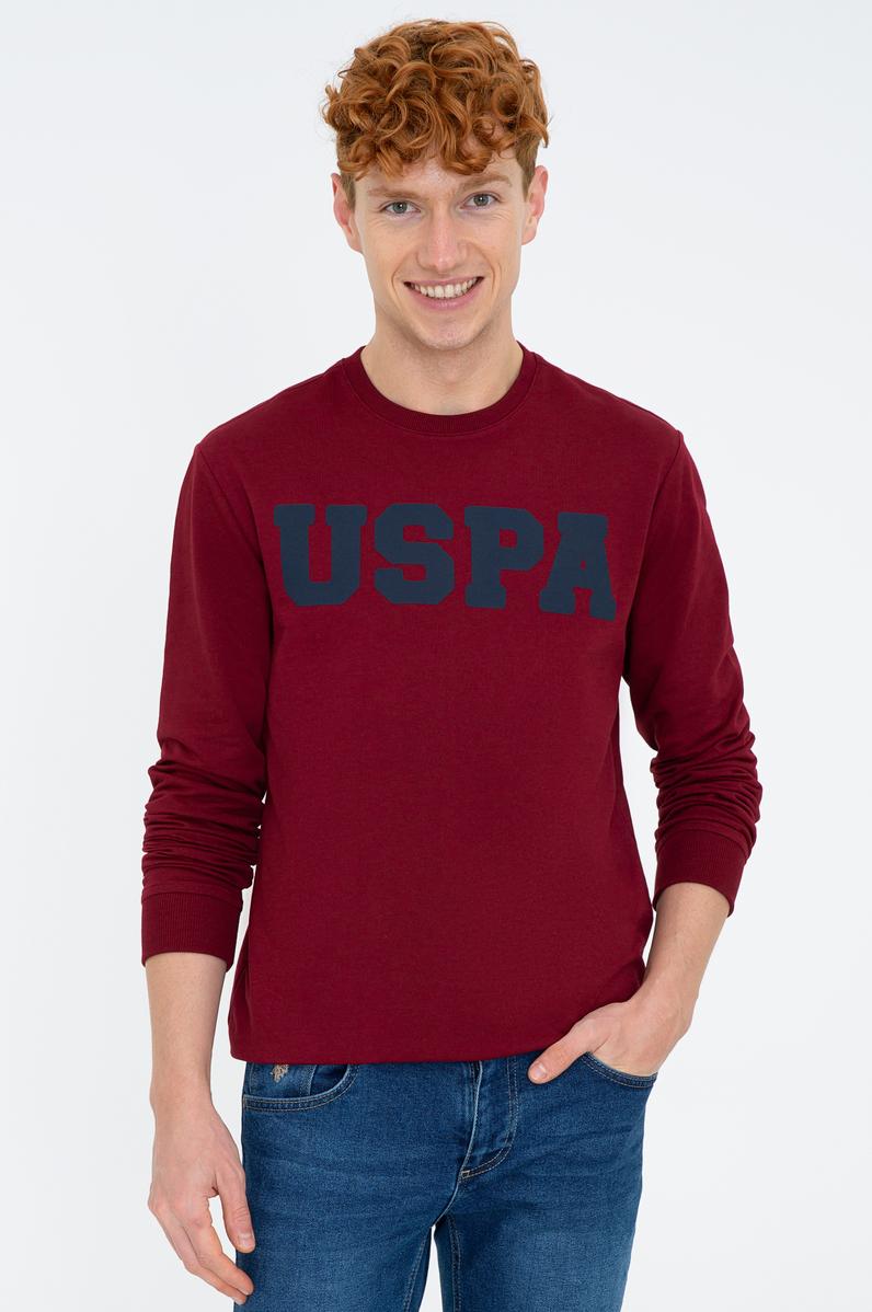 Erkek Bordo Basic Sweatshirt