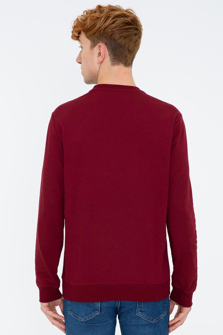 Erkek Bordo Basic Sweatshirt - 50238100003