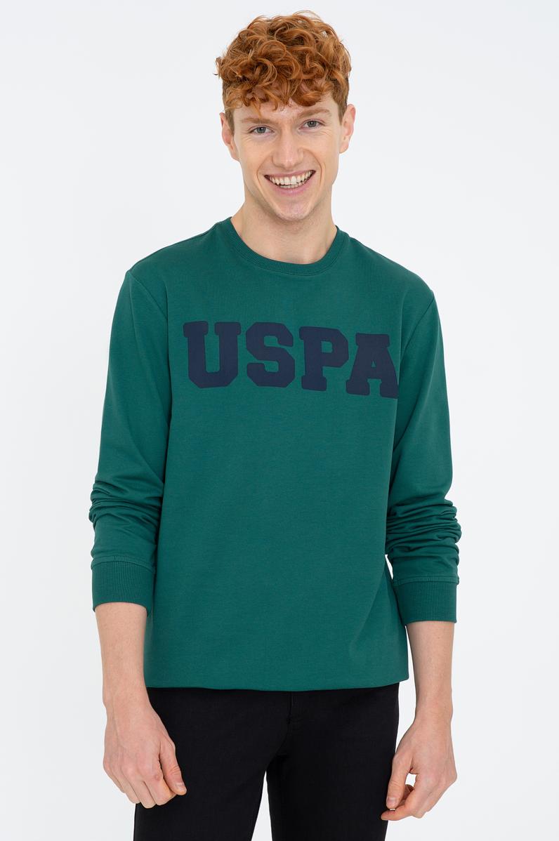 Erkek Koyu Yeşil Basic Sweatshirt