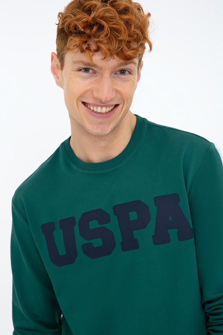 Erkek Koyu Yeşil Basic Sweatshirt - 50238100057