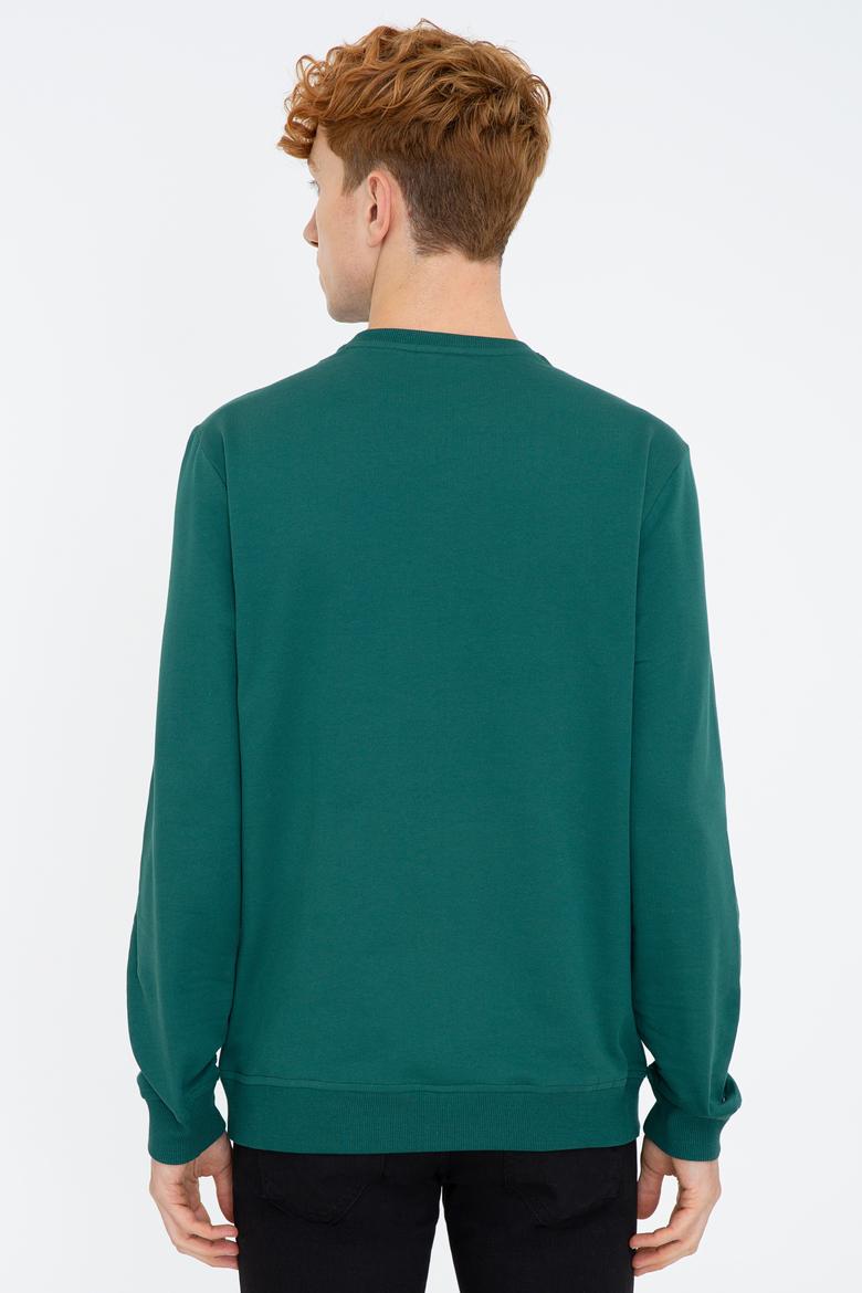 Erkek Koyu Yeşil Basic Sweatshirt - 50238100057