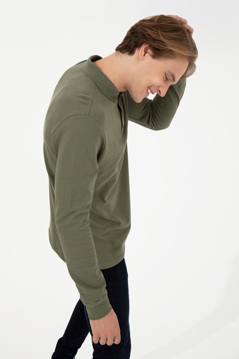 Erkek Haki Basic Sweatshirt - 50238250021