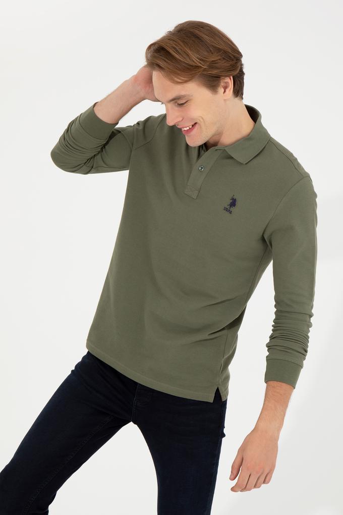 Erkek Haki Basic Sweatshirt