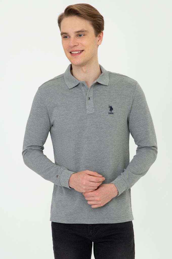 Erkek Gri Melanj Basic Sweatshirt