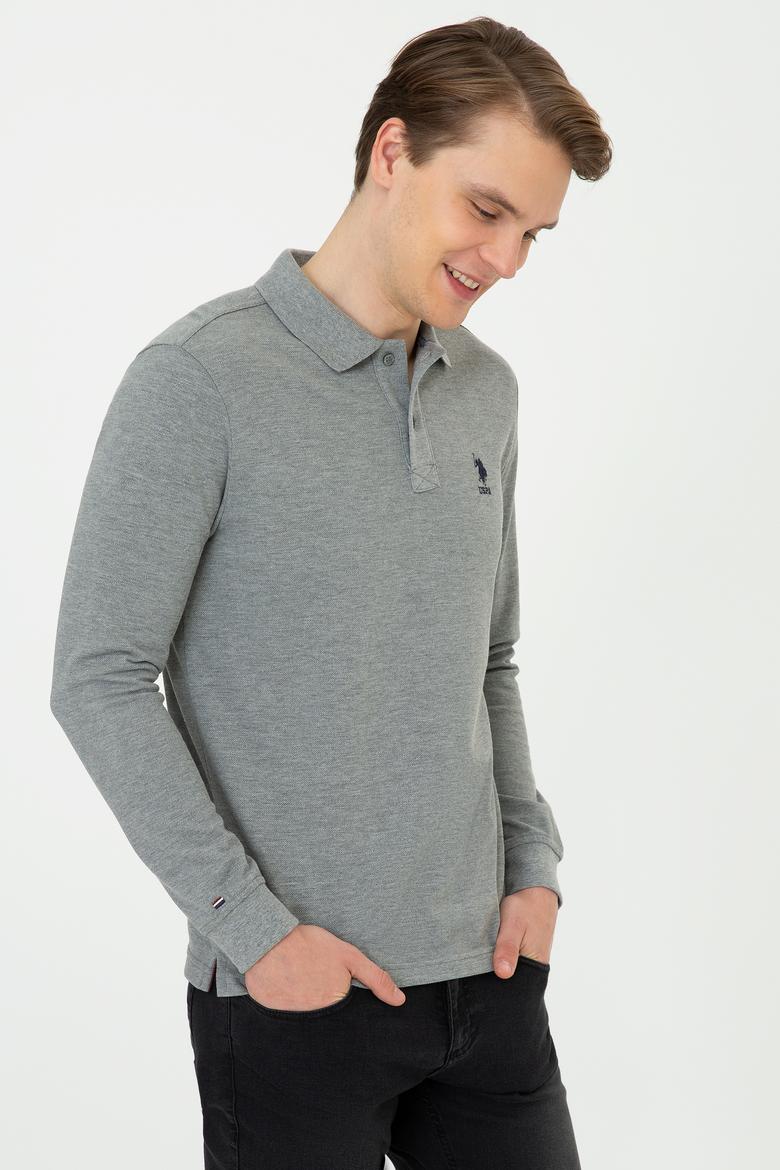 Erkek Gri Melanj Basic Sweatshirt - 50238250187