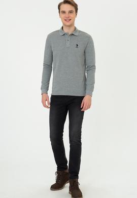 Erkek Gri Melanj Basic Sweatshirt - 50238250187