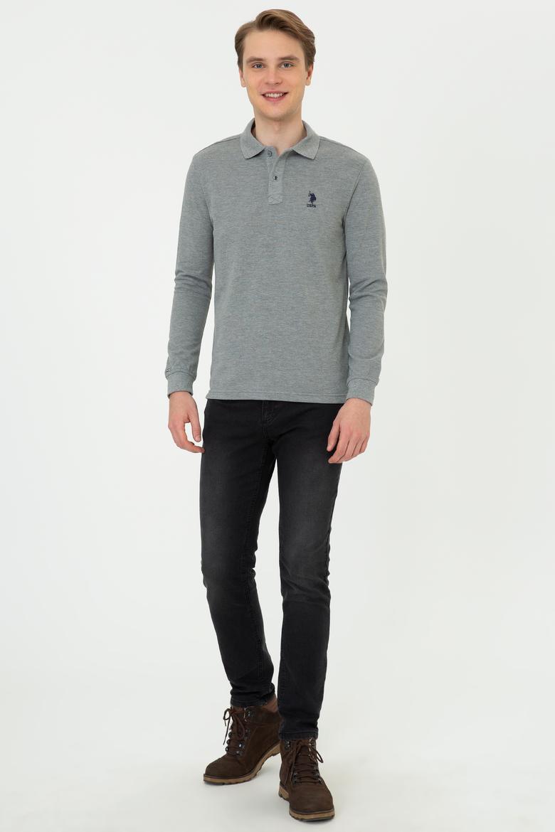 Erkek Gri Melanj Basic Sweatshirt - 50238250187