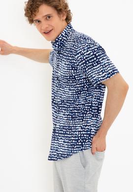 Erkek Lacivert Kısa Kollu Gömlek - 50246337020