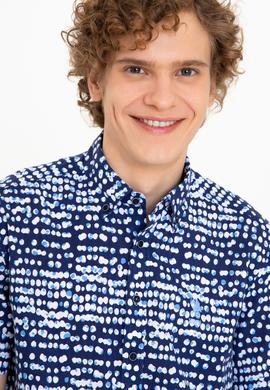 Erkek Lacivert Kısa Kollu Gömlek - 50246337020