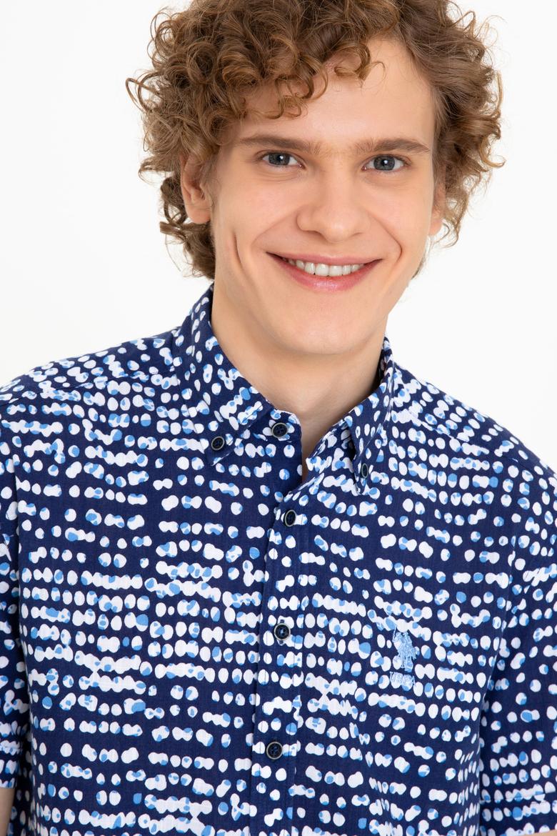 Erkek Lacivert Kısa Kollu Gömlek - 50246337020