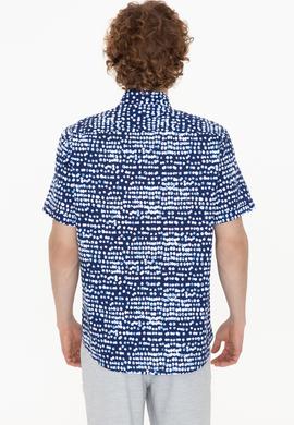 Erkek Lacivert Kısa Kollu Gömlek - 50246337020