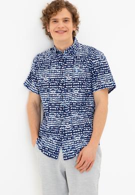 Erkek Lacivert Kısa Kollu Gömlek - 50246337020