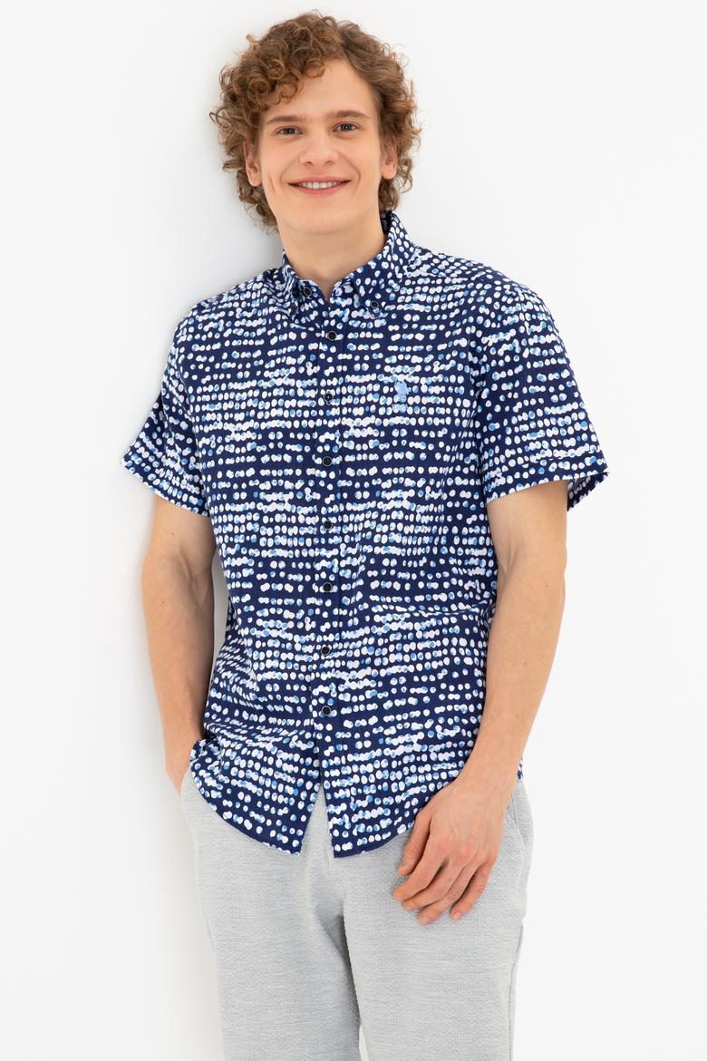 Erkek Lacivert Kısa Kollu Gömlek