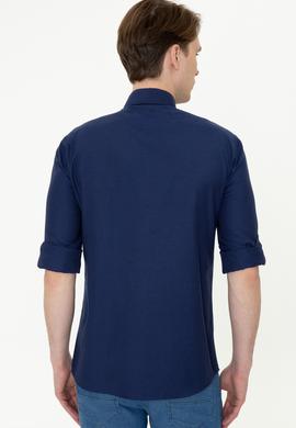 Erkek Lacivert Uzun Kollu Basic Gömlek - 50249488029